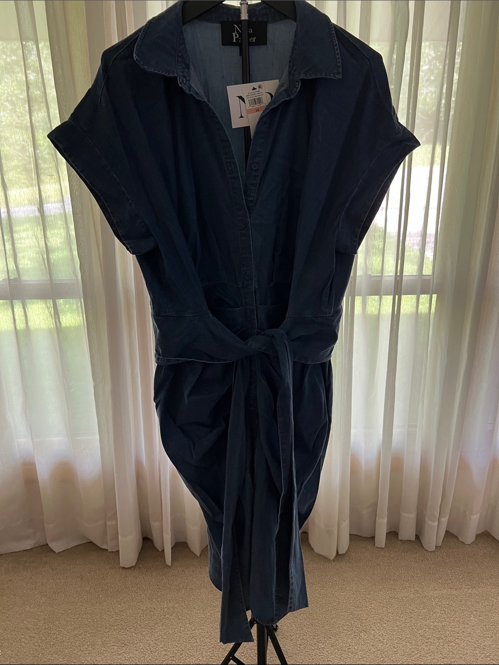 Nina Parker Denim Belted Shirt Dress